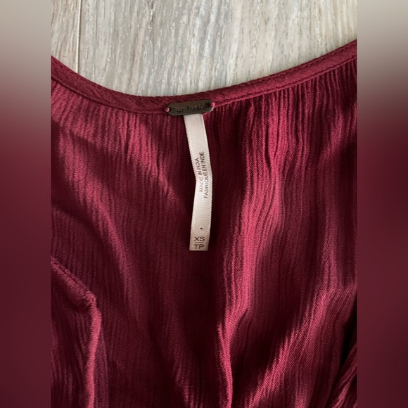 Free People Women’s Prettiest Thing Midi Dress Burgundy - Size XS - Picture 7 of 11